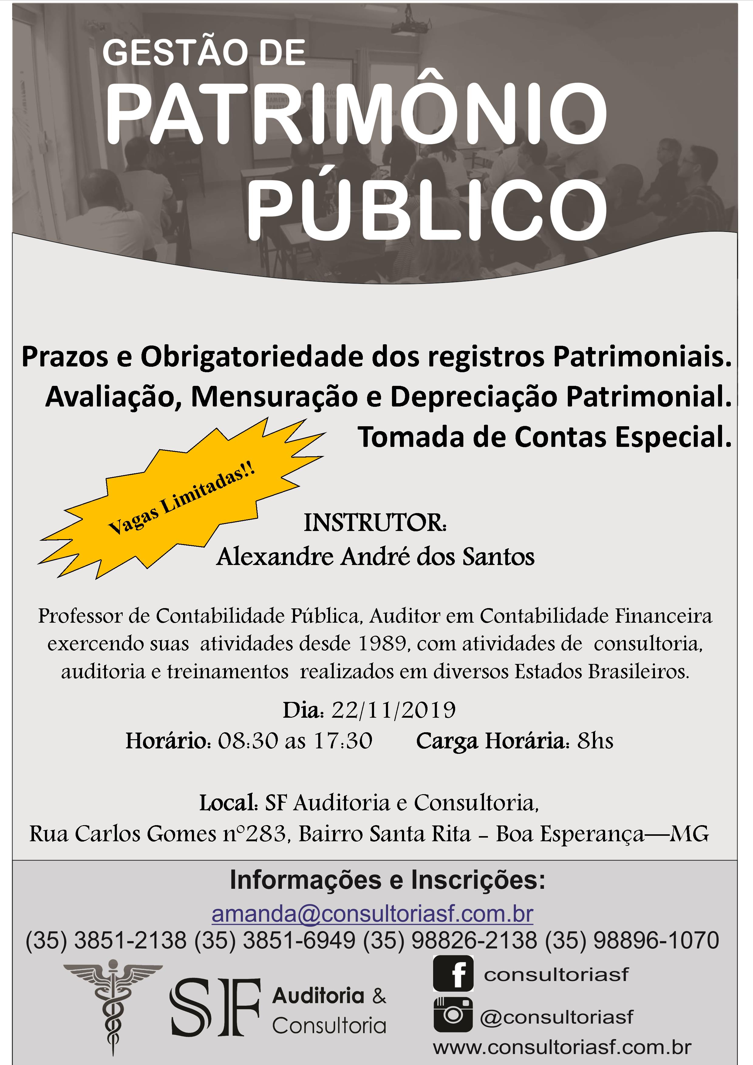 Inscrições abertas para o treinamento: Gestão de Patrimônio&nbsp;Público