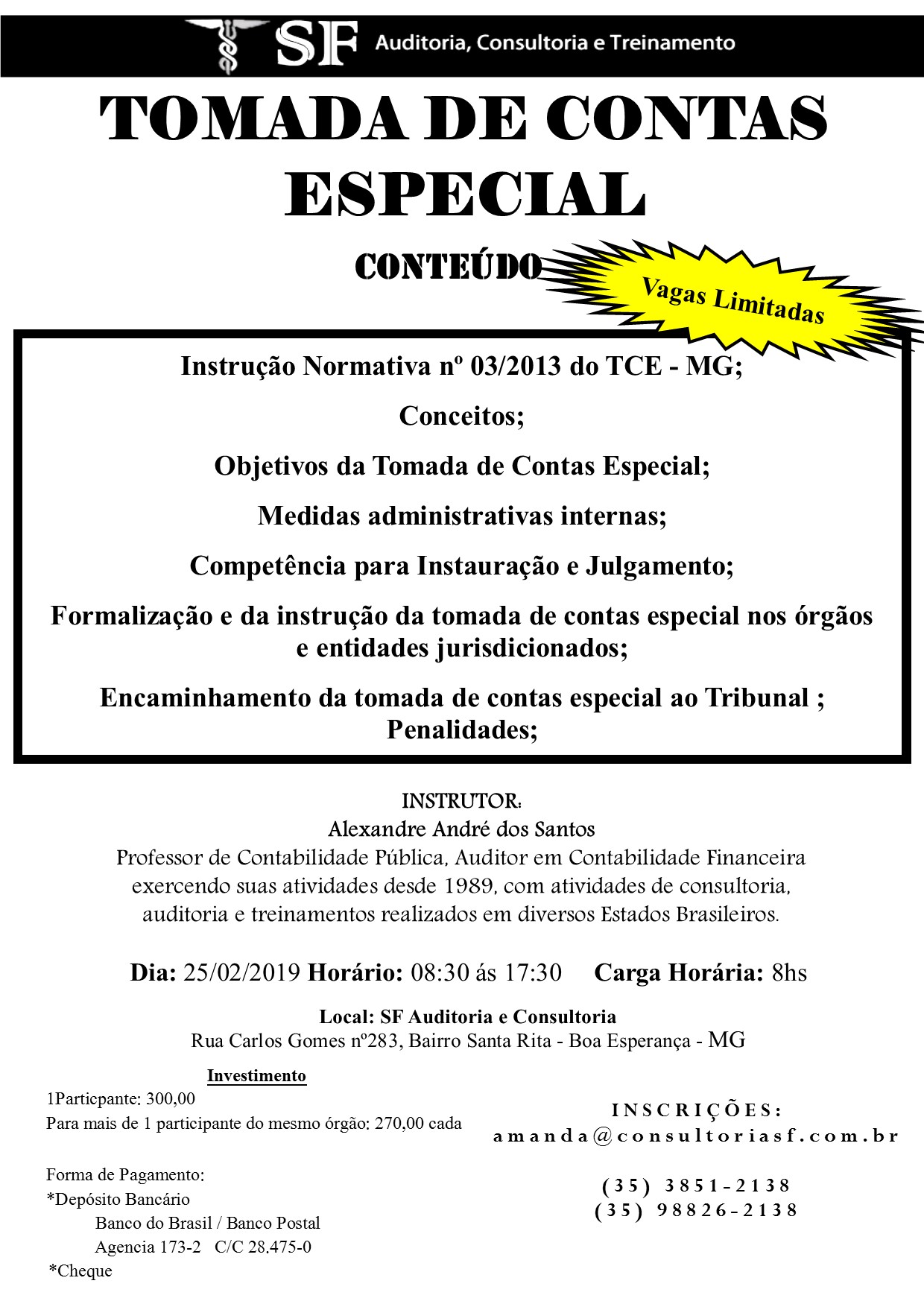 Inscrições abertas para o treinamento sobre Tomada de Contas&nbsp;Especial