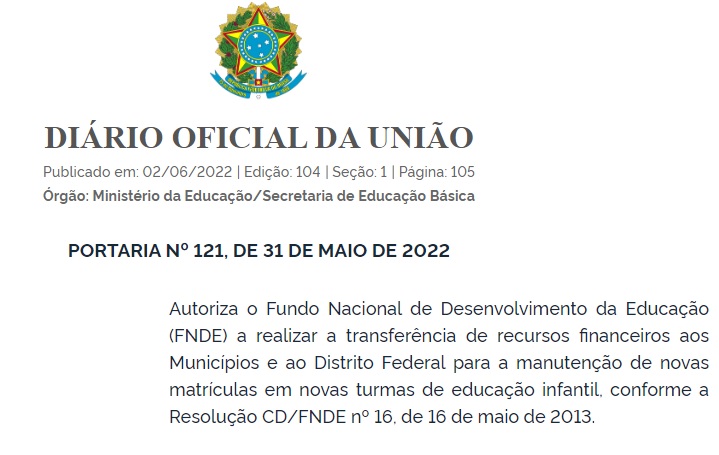CNM faz alerta aos gestores sobre portaria que autoriza repasse para a educação&nbsp;infantil