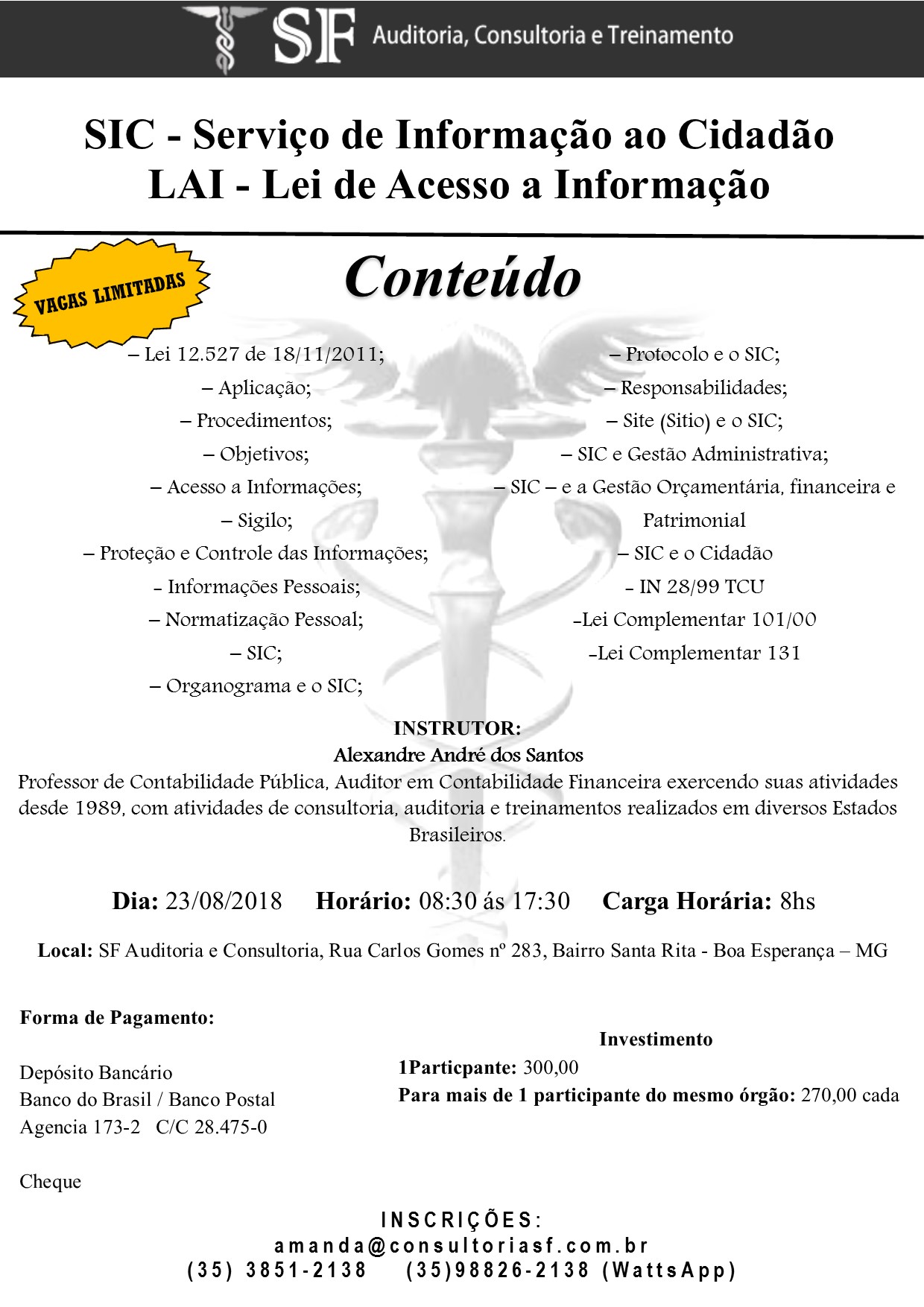 Treinamento novo! SIC E&nbsp;LAI