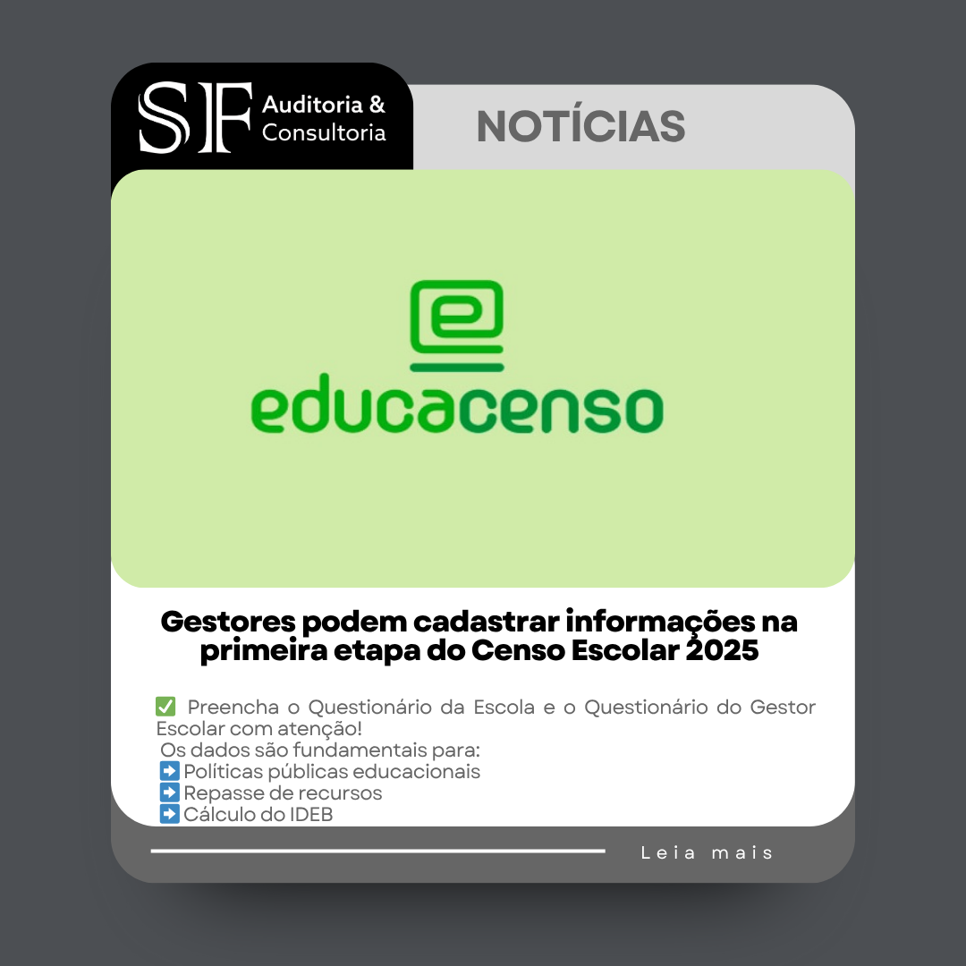Gestores podem cadastrar informações na primeira etapa do Censo Escolar&nbsp;2025