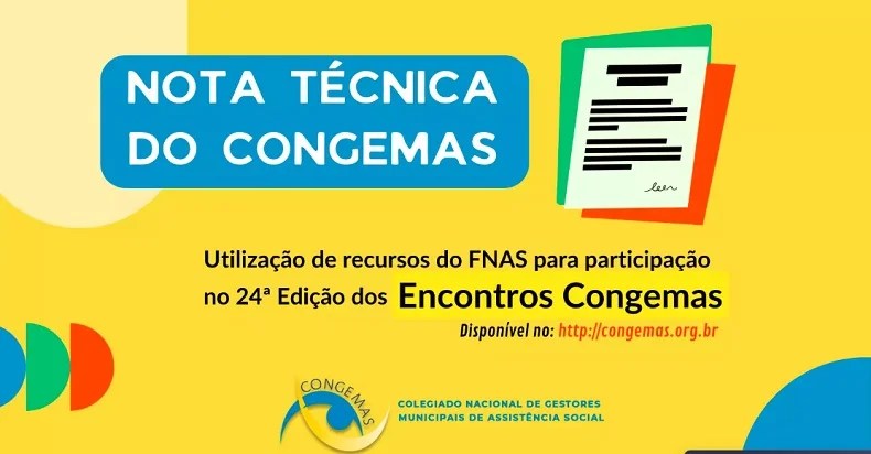 Publicada Nota Técnica sobre a utilização de recursos durante a 24ª Edição dos Encontros&nbsp;Congemas