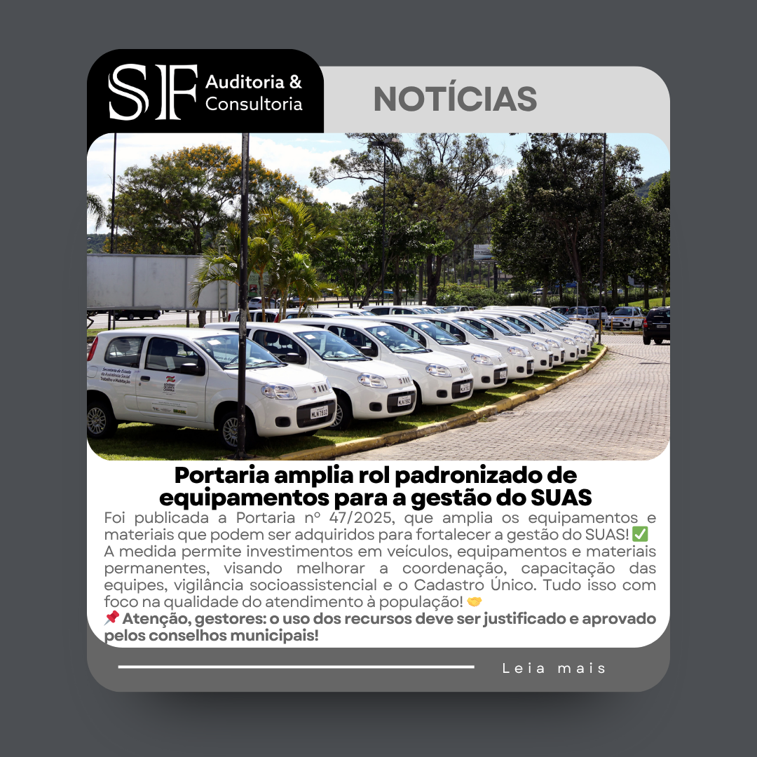 Portaria amplia rol padronizado de equipamentos para a gestão do&nbsp;SUAS
