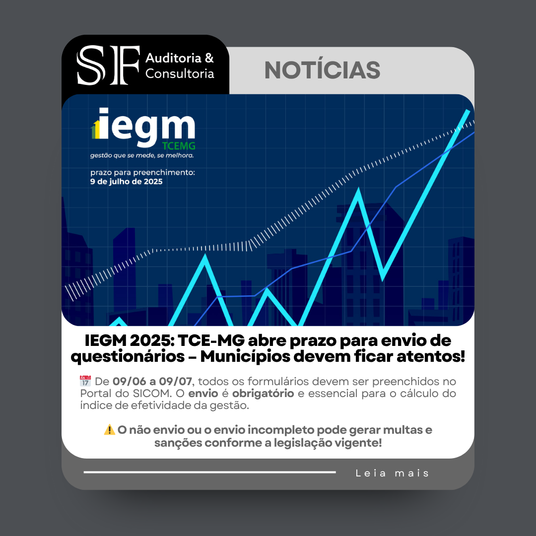 IEGM 2025: TCE-MG abre prazo para envio de questionários – Municípios devem ficar&nbsp;atentos!