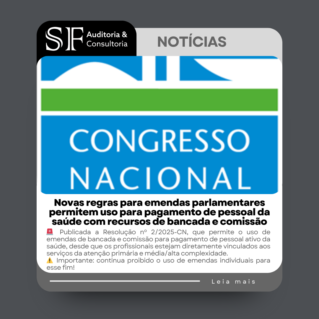 Novas regras para emendas parlamentares permitem uso para pagamento de pessoal da saúde com recursos de bancada e&nbsp;comissão