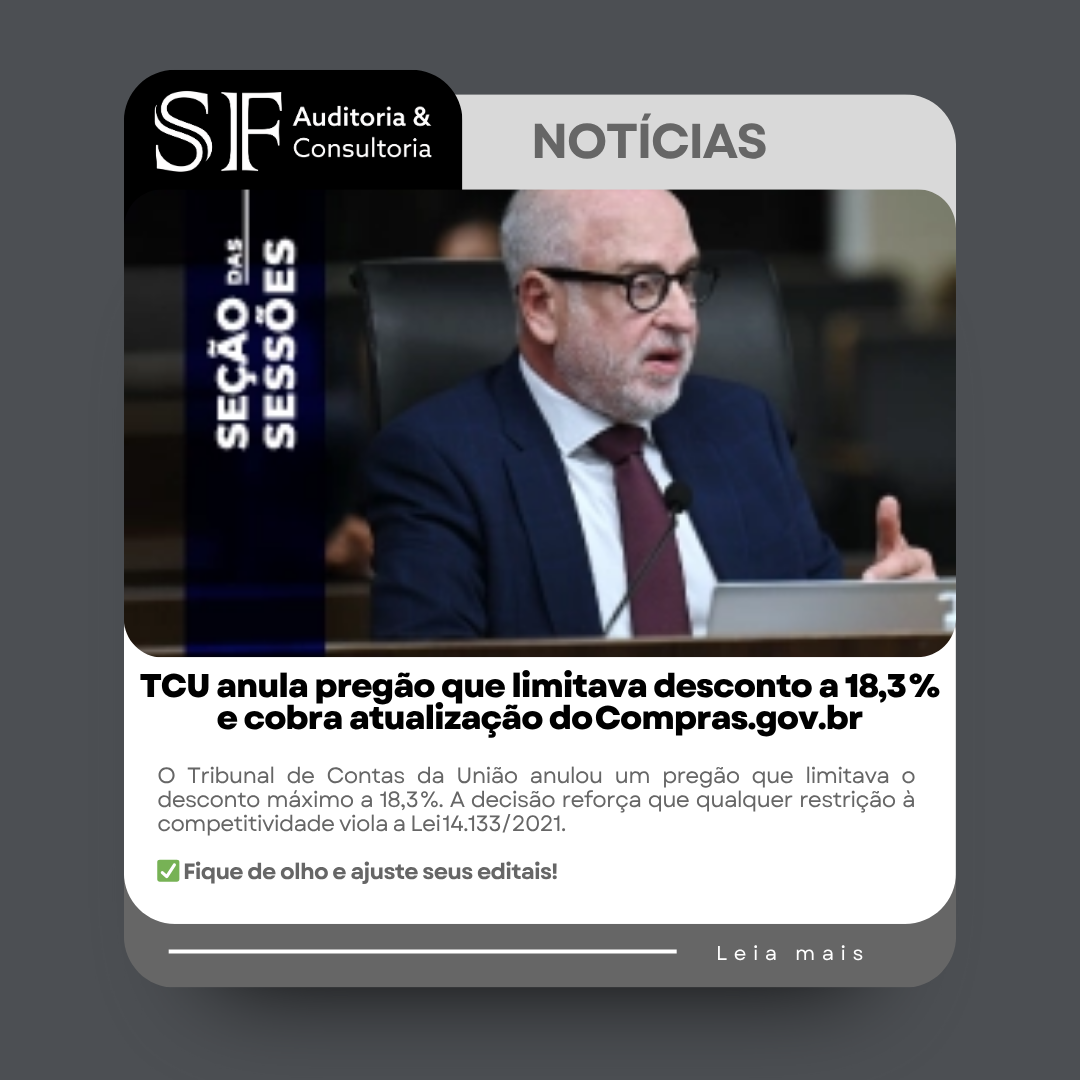TCU anula pregão que limitava desconto a 18,3 % e cobra atualização do&nbsp;Compras.gov.br