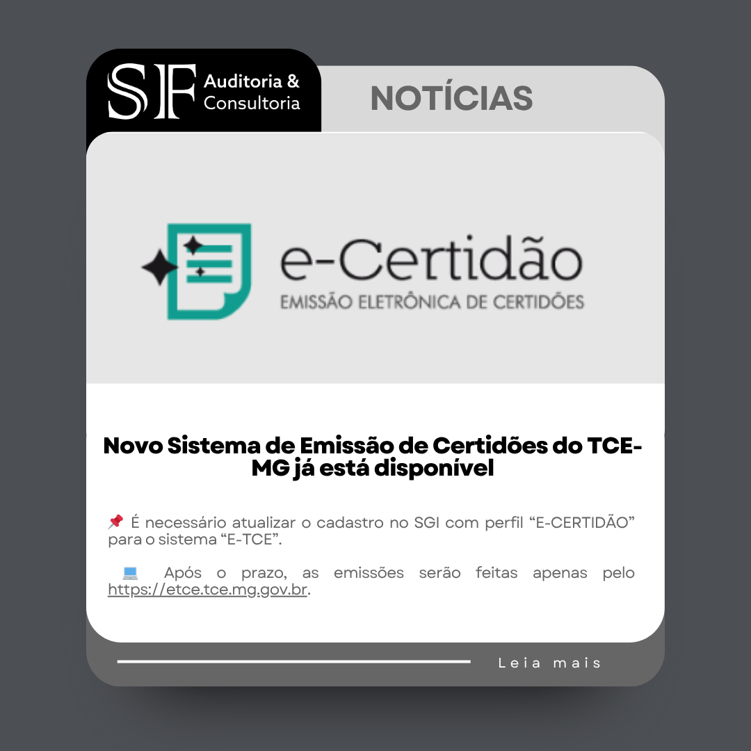 Novo Sistema de Emissão de Certidões do TCE-MG já está&nbsp;disponível