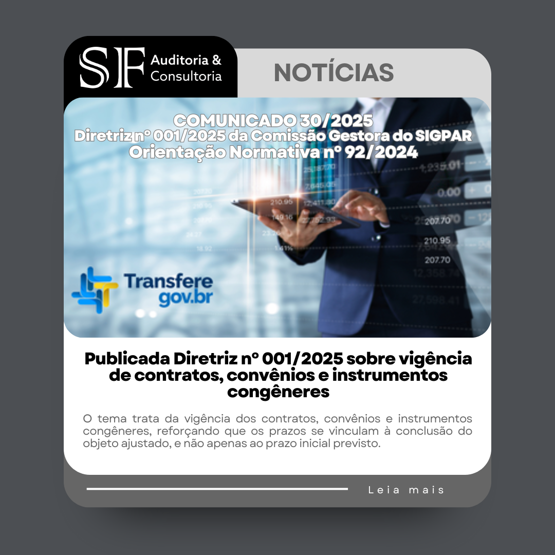 Publicada Diretriz nº 001/2025 sobre vigência de contratos, convênios e instrumentos&nbsp;congêneres