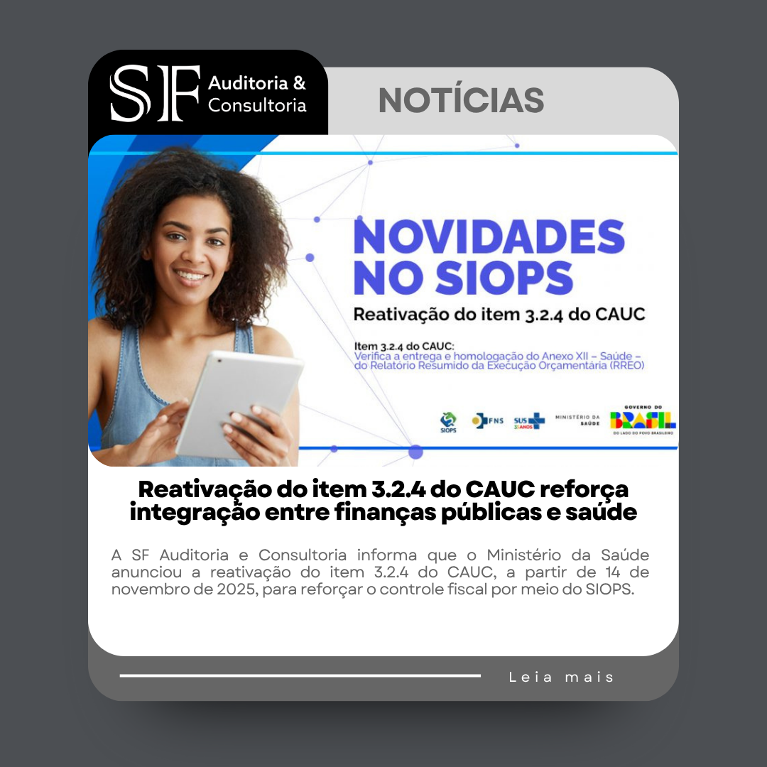 Reativação do item 3.2.4 do CAUC reforça integração entre finanças públicas e&nbsp;saúde
