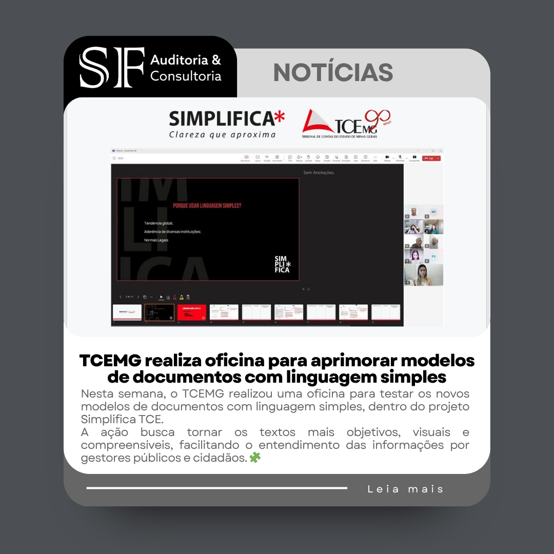 TCEMG realiza oficina para aprimorar modelos de documentos com linguagem&nbsp;simples
