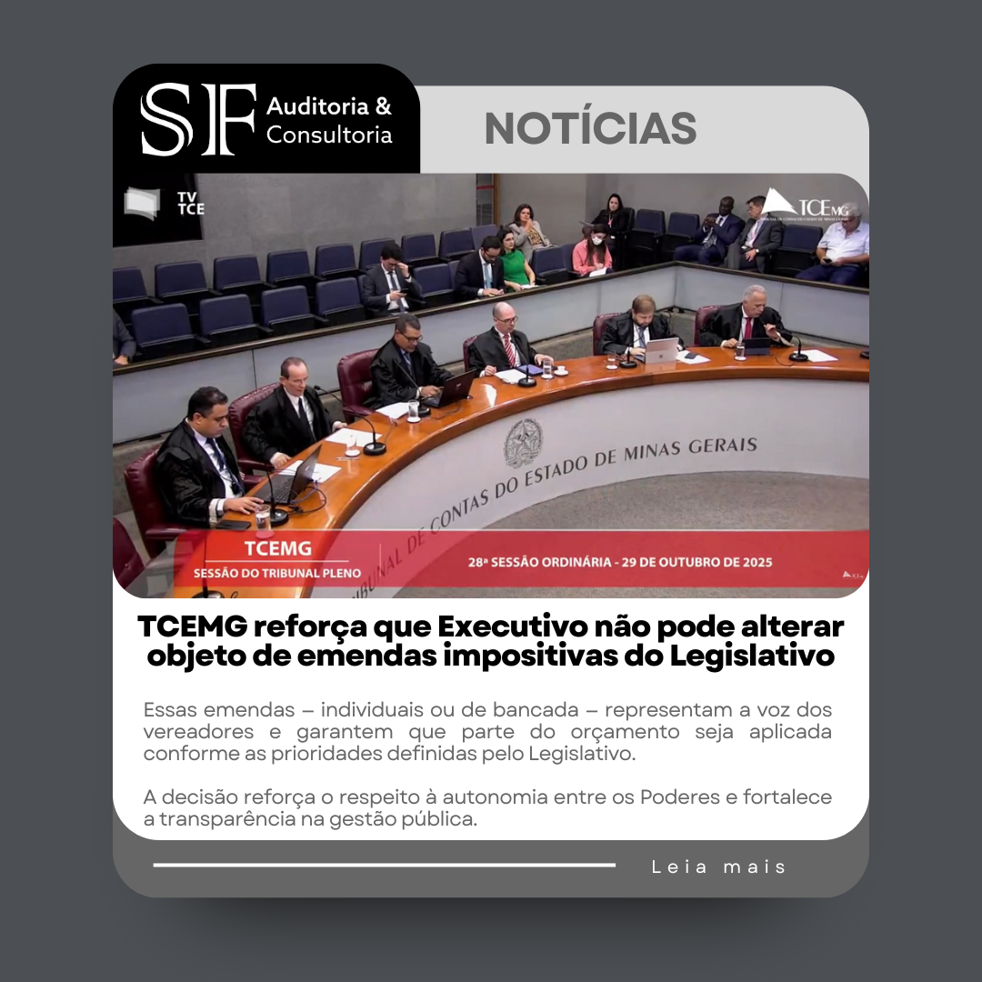 TCEMG reforça que Executivo não pode alterar objeto de emendas impositivas do&nbsp;Legislativo