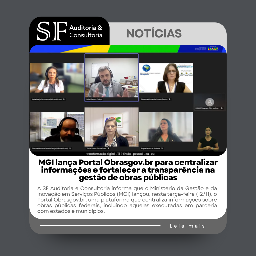 MGI lança Portal Obrasgov.br para centralizar informações e fortalecer a transparência na gestão de obras&nbsp;públicas