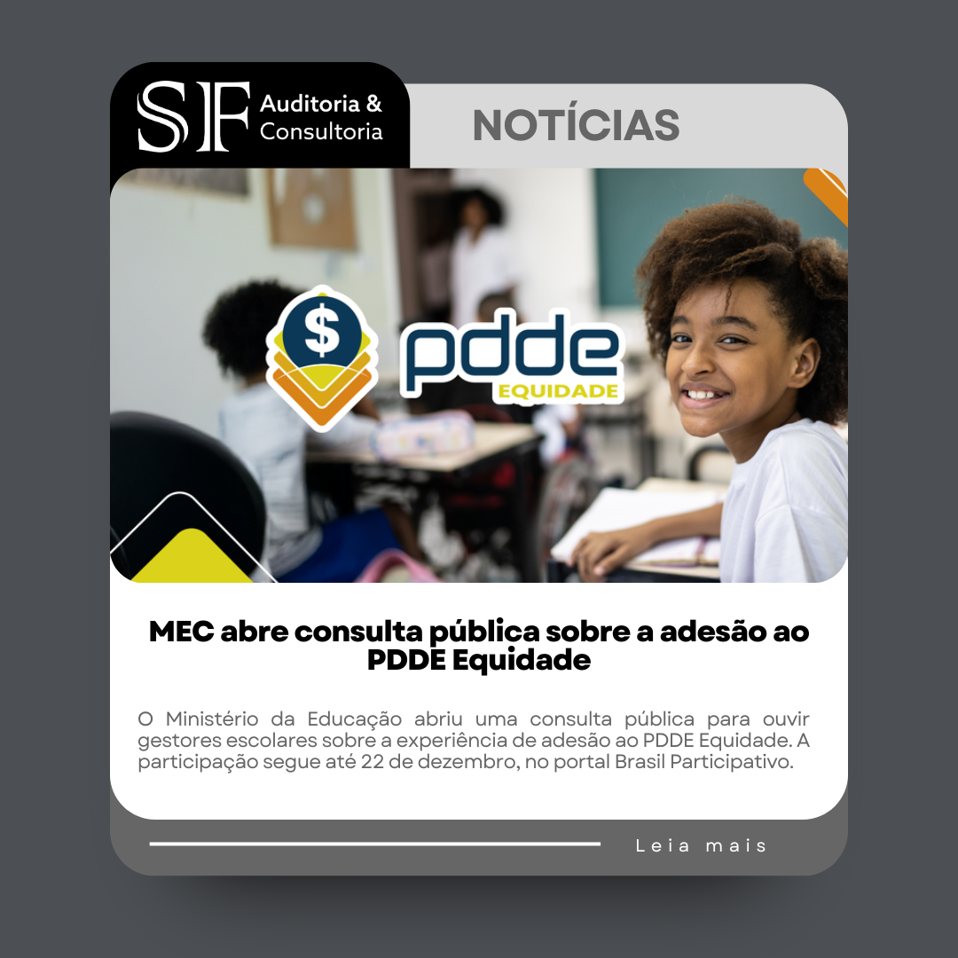 MEC abre consulta pública sobre a adesão ao PDDE&nbsp;Equidade