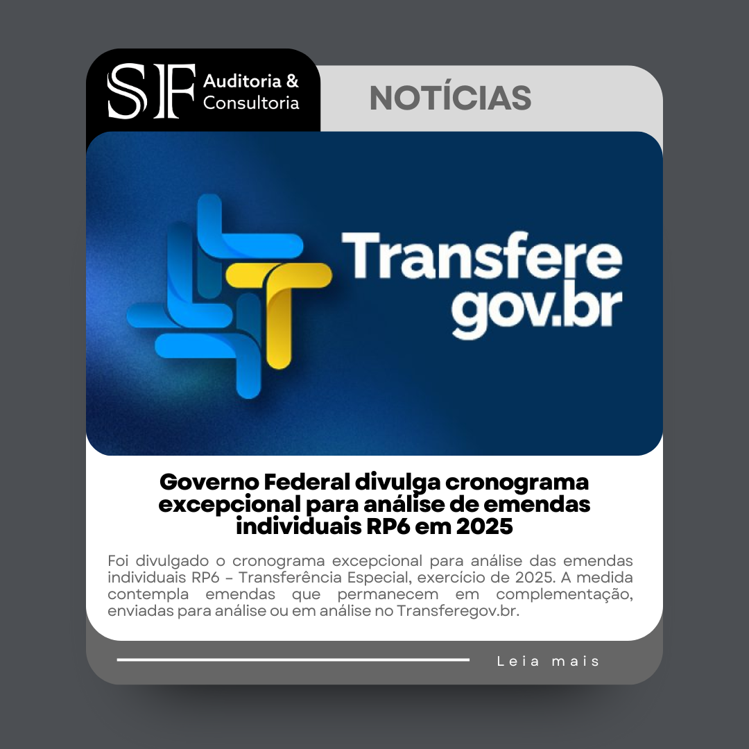 Governo Federal divulga cronograma excepcional para análise de emendas individuais RP6 em&nbsp;2025