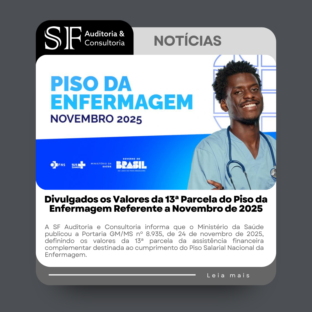 Divulgados os Valores da 13ª Parcela do Piso da Enfermagem Referente a Novembro de&nbsp;2025