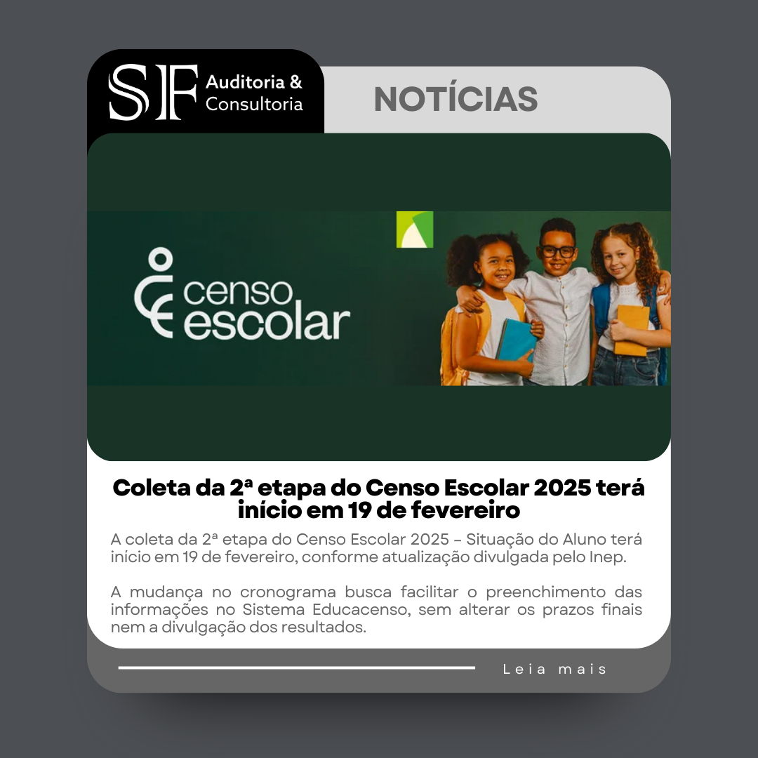 Coleta da 2ª etapa do Censo Escolar 2025 terá início em 19 de&nbsp;fevereiro