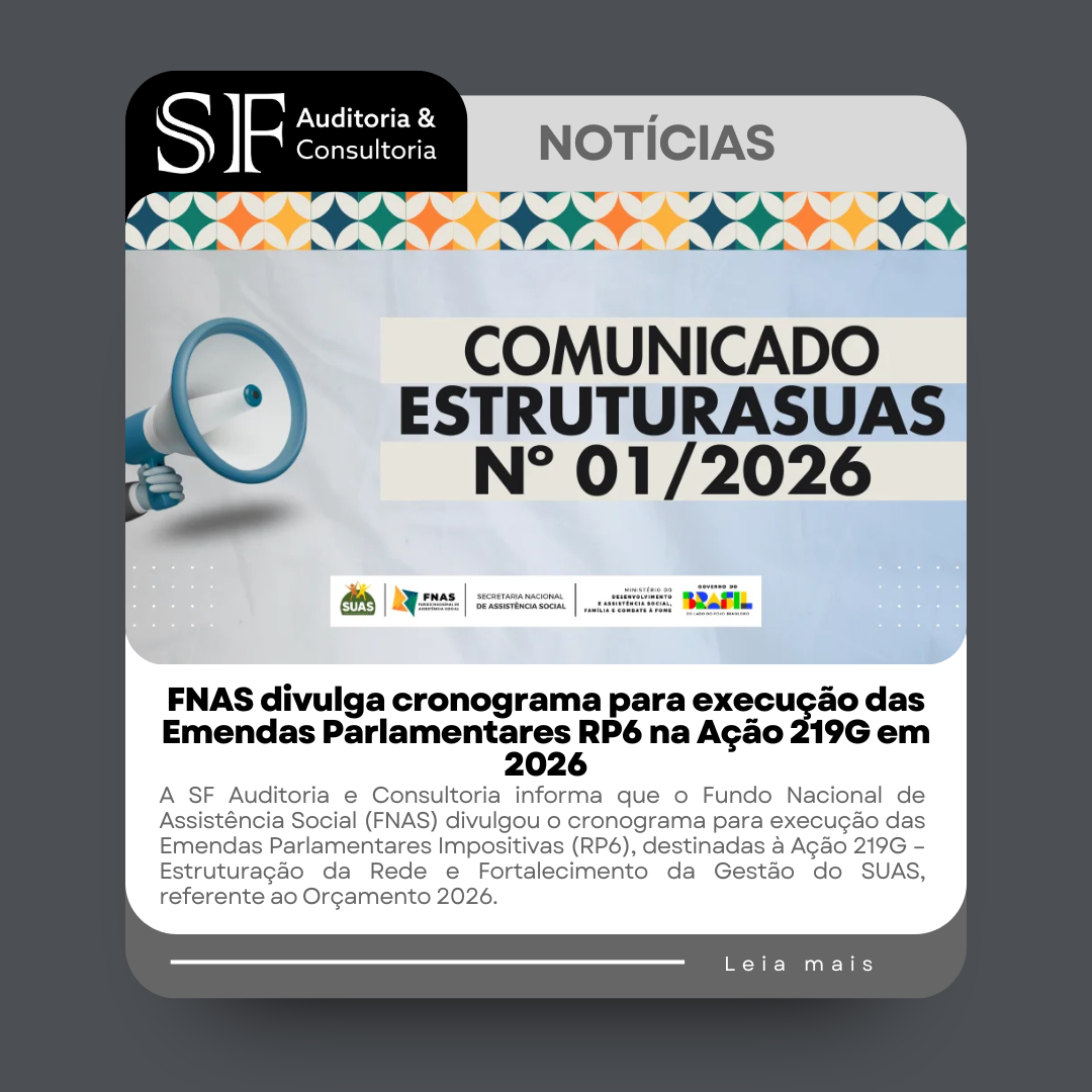 FNAS divulga cronograma para execução das Emendas Parlamentares RP6 na Ação 219G em&nbsp;2026