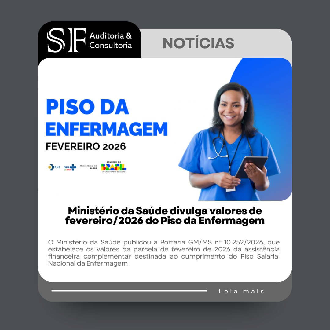 Ministério da Saúde divulga valores de fevereiro/2026 do Piso da&nbsp;Enfermagem