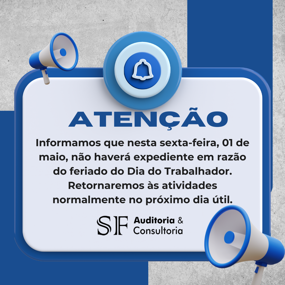 Comunicado – 01/05 – Dia do&nbsp;Trabalhador