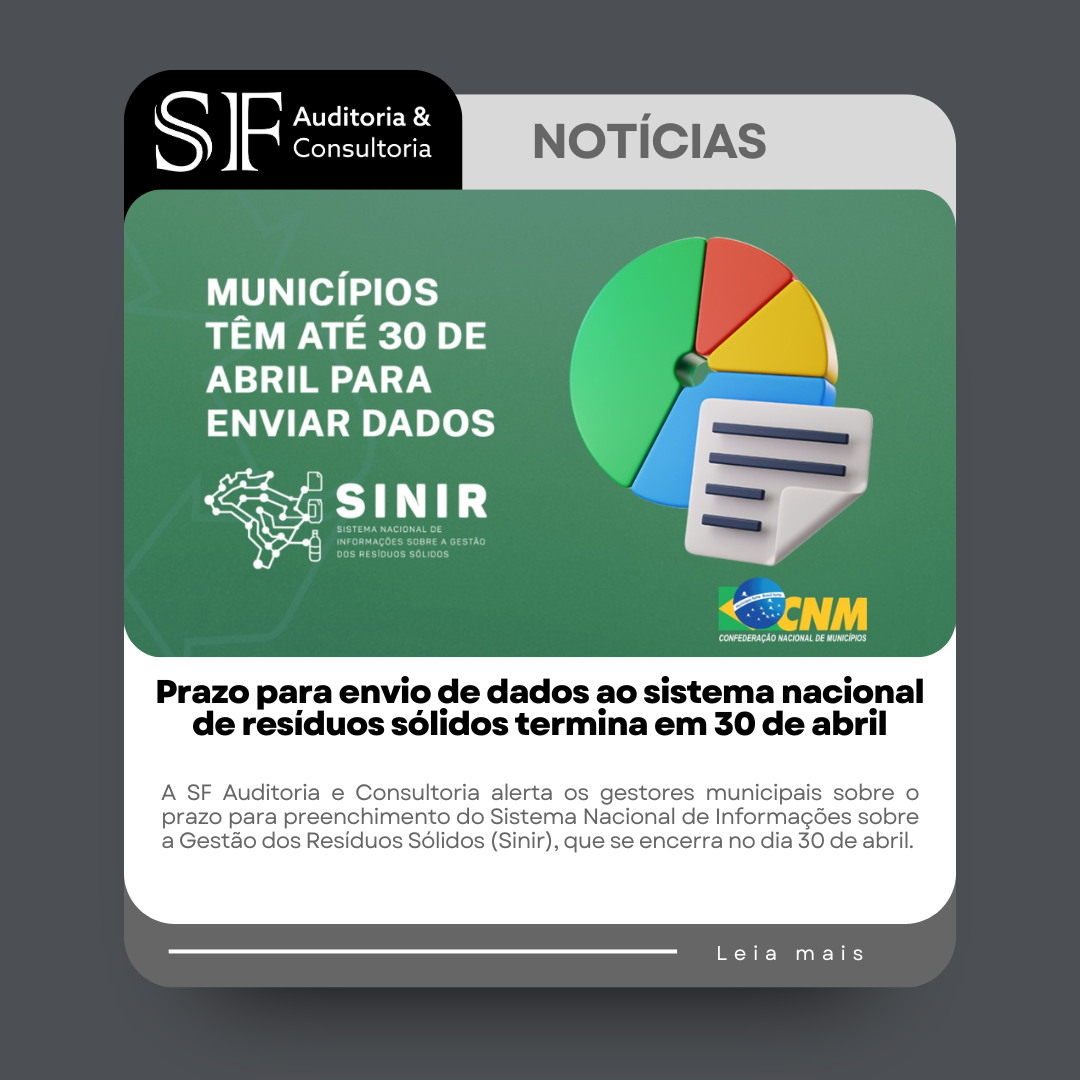 Prazo para envio de dados ao sistema nacional de resíduos sólidos termina em 30 de&nbsp;abril