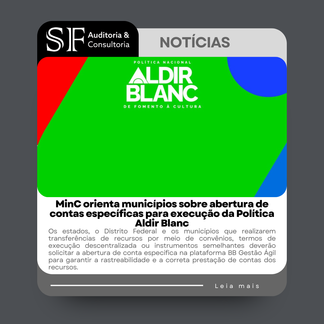 MinC orienta municípios sobre abertura de contas específicas para execução da Política Aldir&nbsp;Blanc